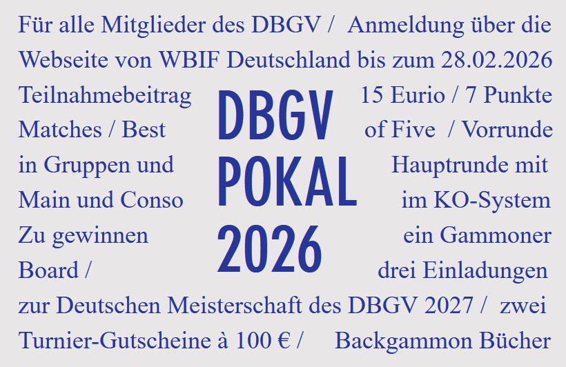 Die Anmeldung für den DBGV Pokal 2026 ist offen